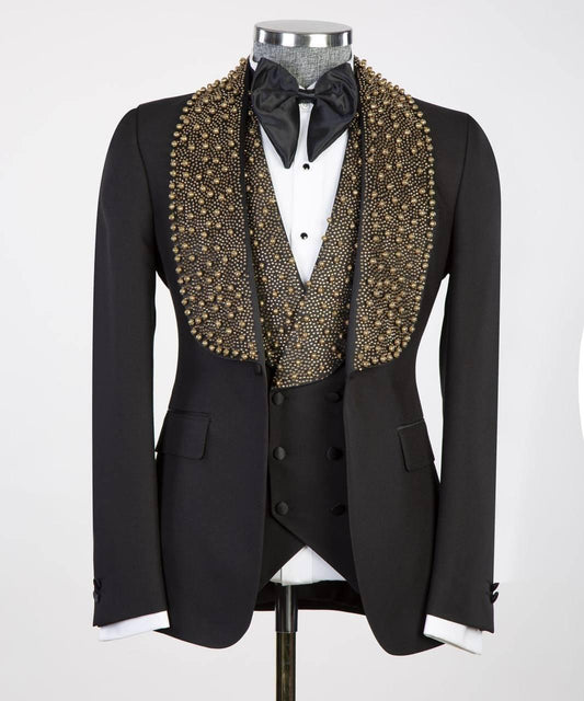 Jewelry Ornament Tuxedo – Black & Gold XXII – view 1