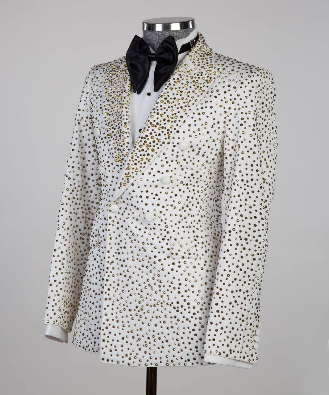 Jewelry Ornament Tuxedo – White & Gold II – view 1
