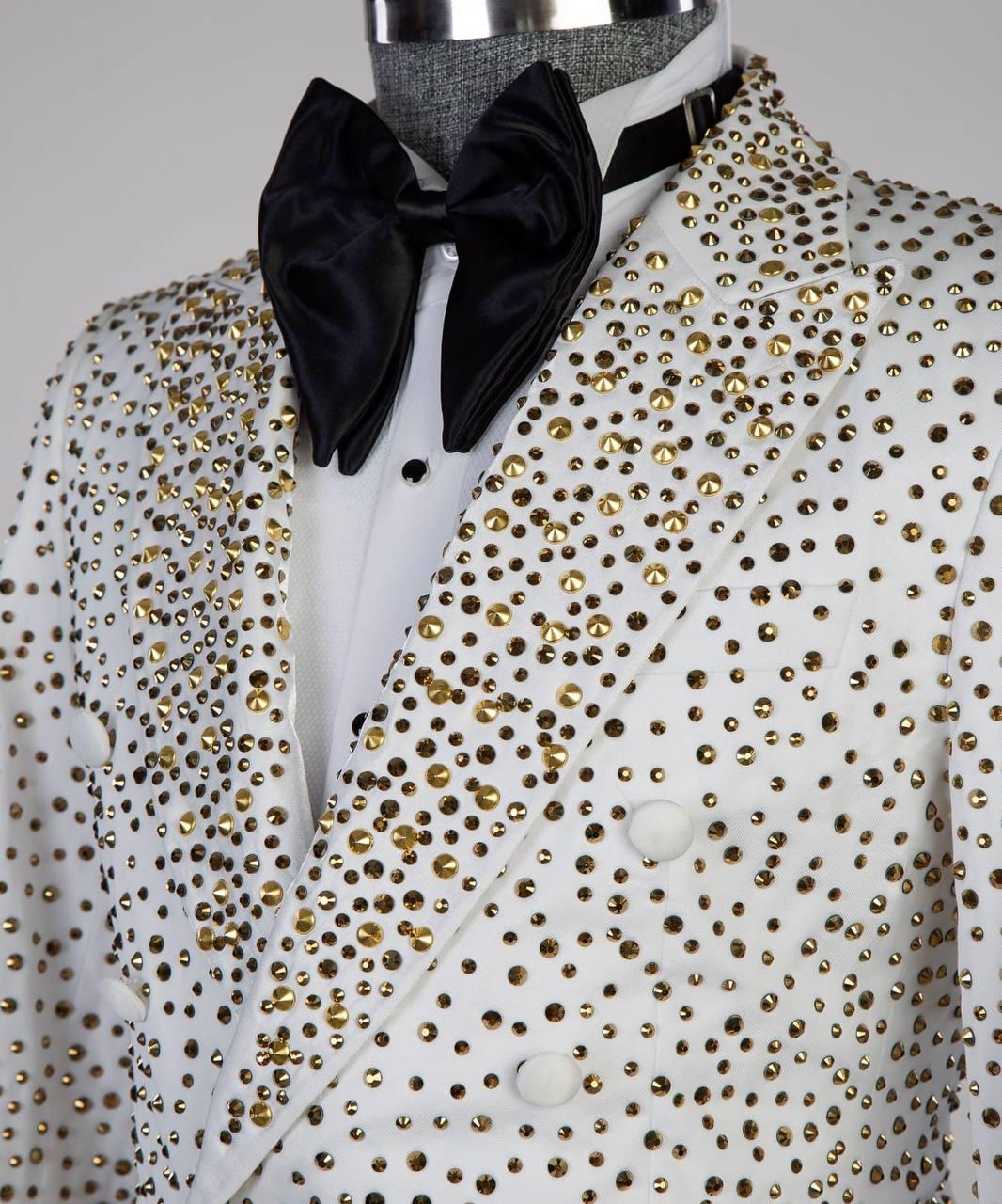 Jewelry Ornament Tuxedo – White & Gold II – view 3