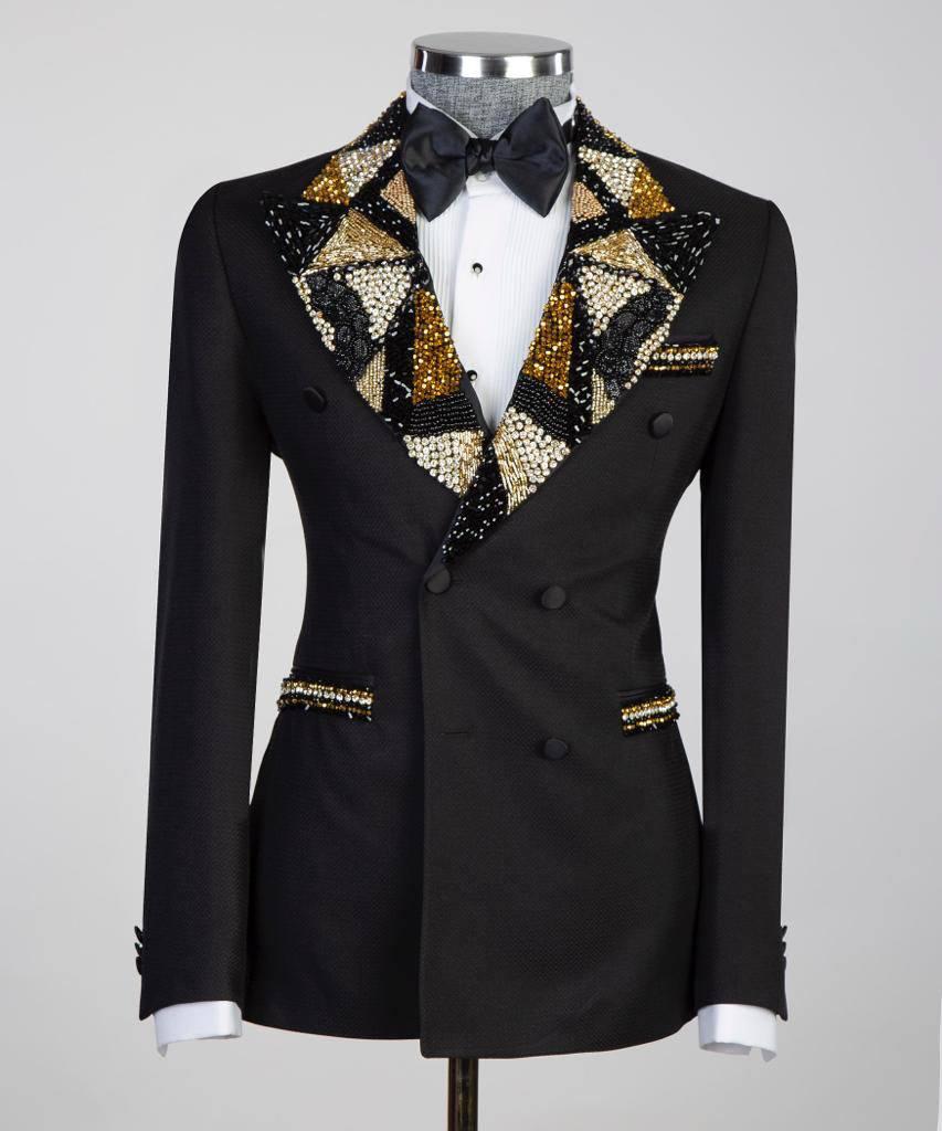 Jewelry Ornament Tuxedo – Black & Gold XXI – view 1