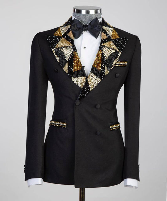 Jewelry Ornament Tuxedo – Black & Gold XXI – view 1