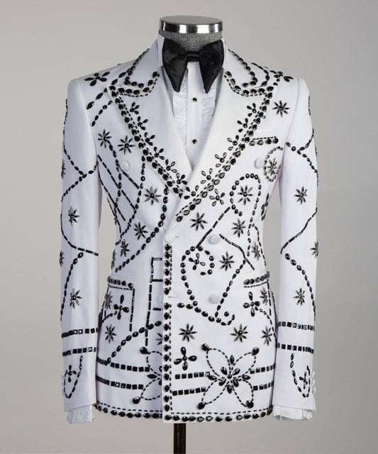 Jewelry Ornament Tuxedo – White & Black – view 1