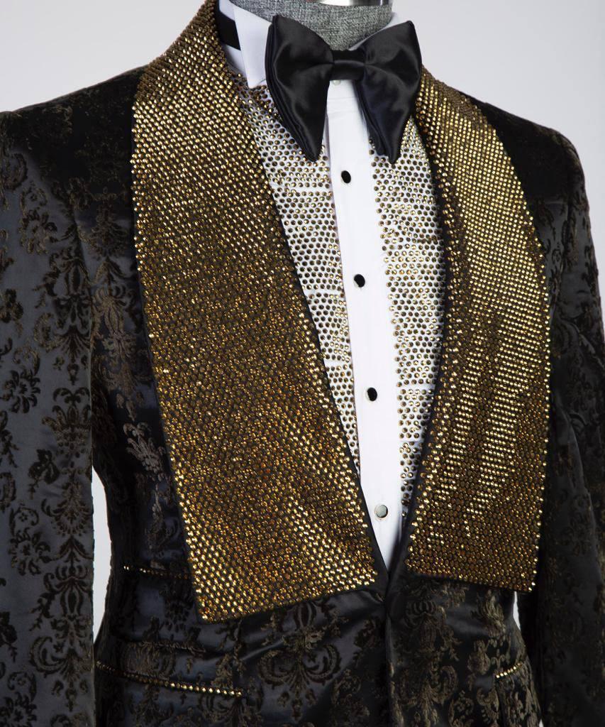 Jewelry Ornament Tuxedo – Velvet Green & Gold – view 4