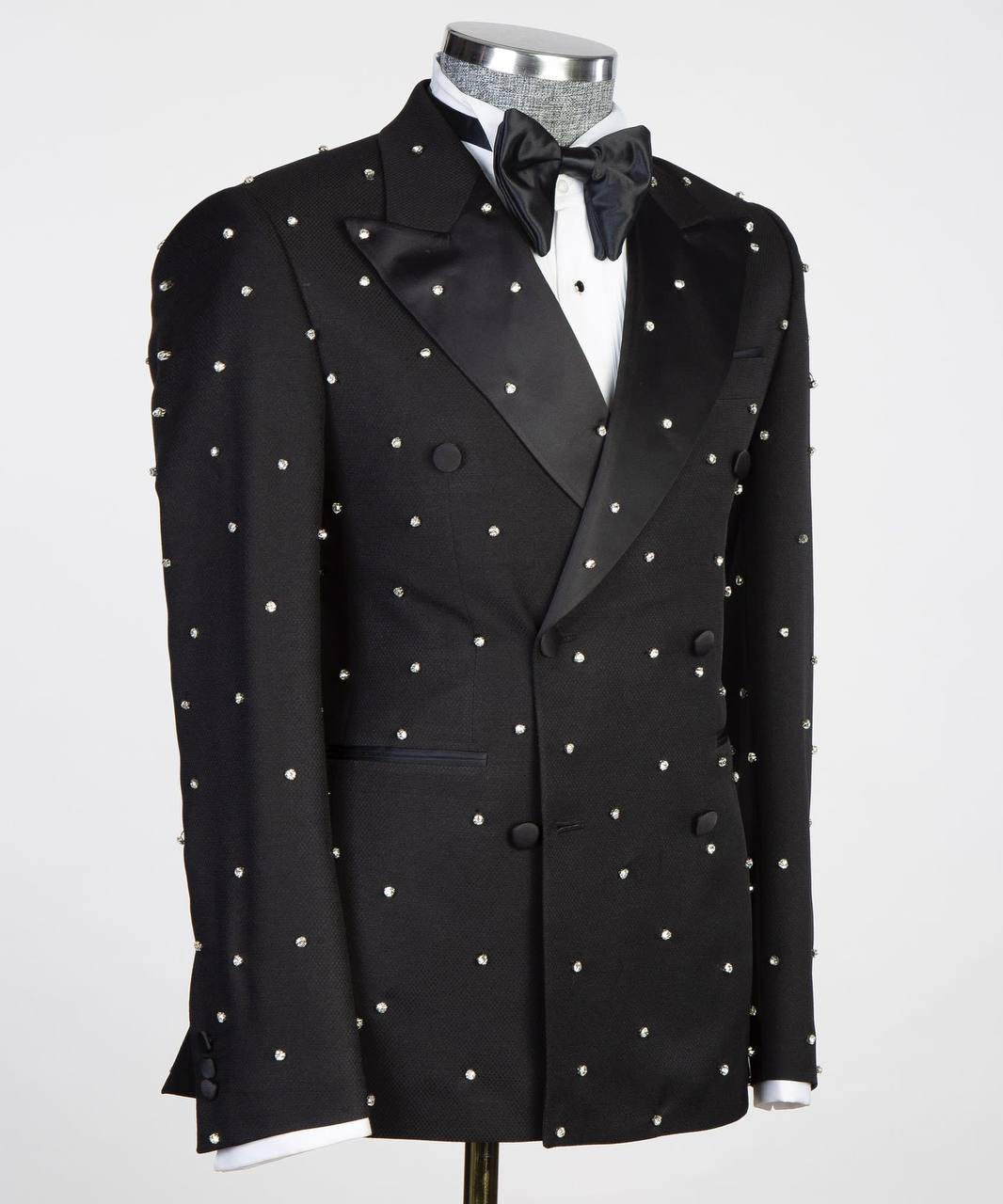 Jewelry Ornament Tuxedo – Black & Silver V – view 2