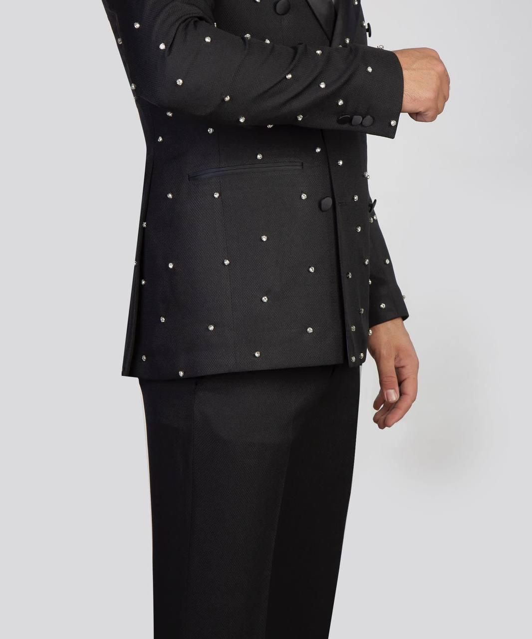 Jewelry Ornament Tuxedo – Black & Silver V – view 5