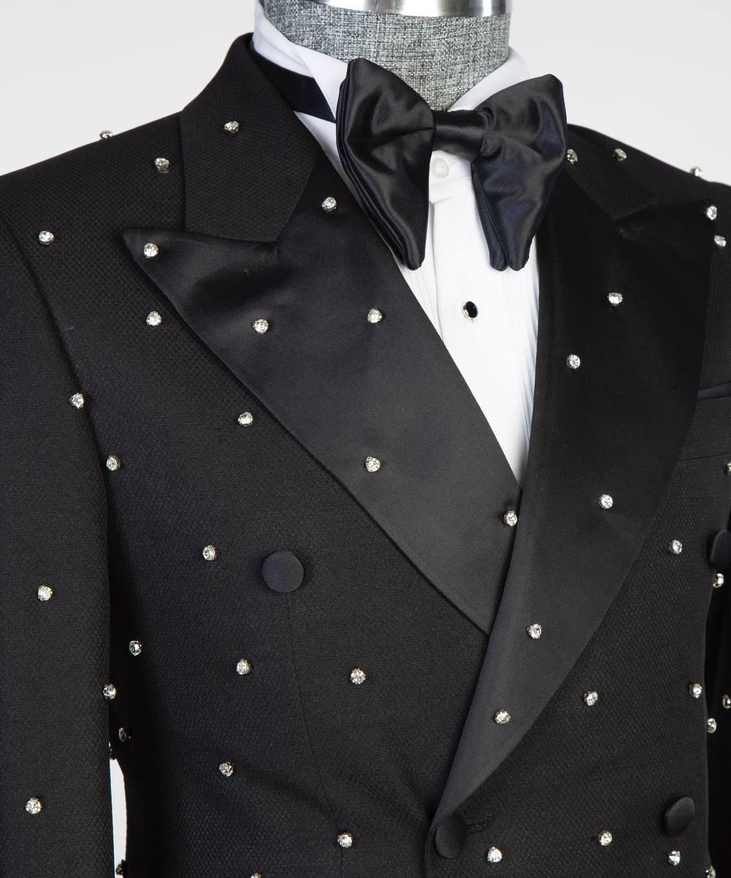 Jewelry Ornament Tuxedo – Black & Silver V – view 4