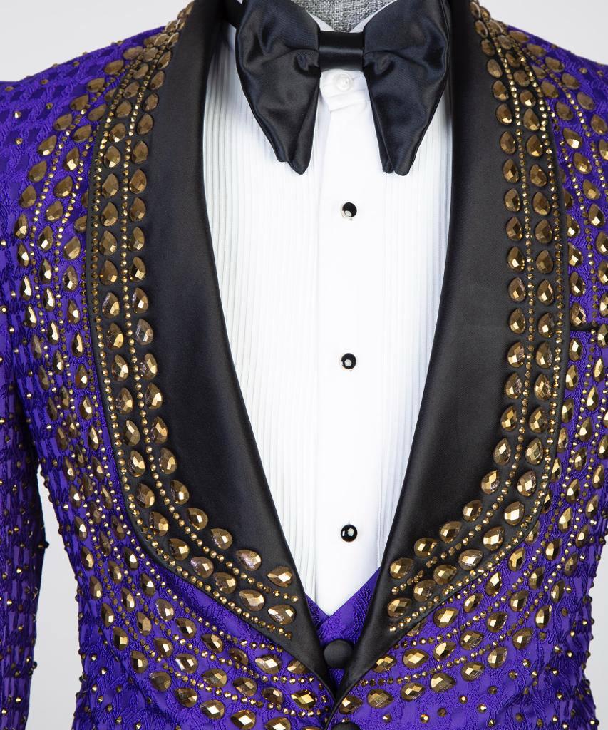 Jewelry Ornament Tuxedo – Purple & Gold – view 5