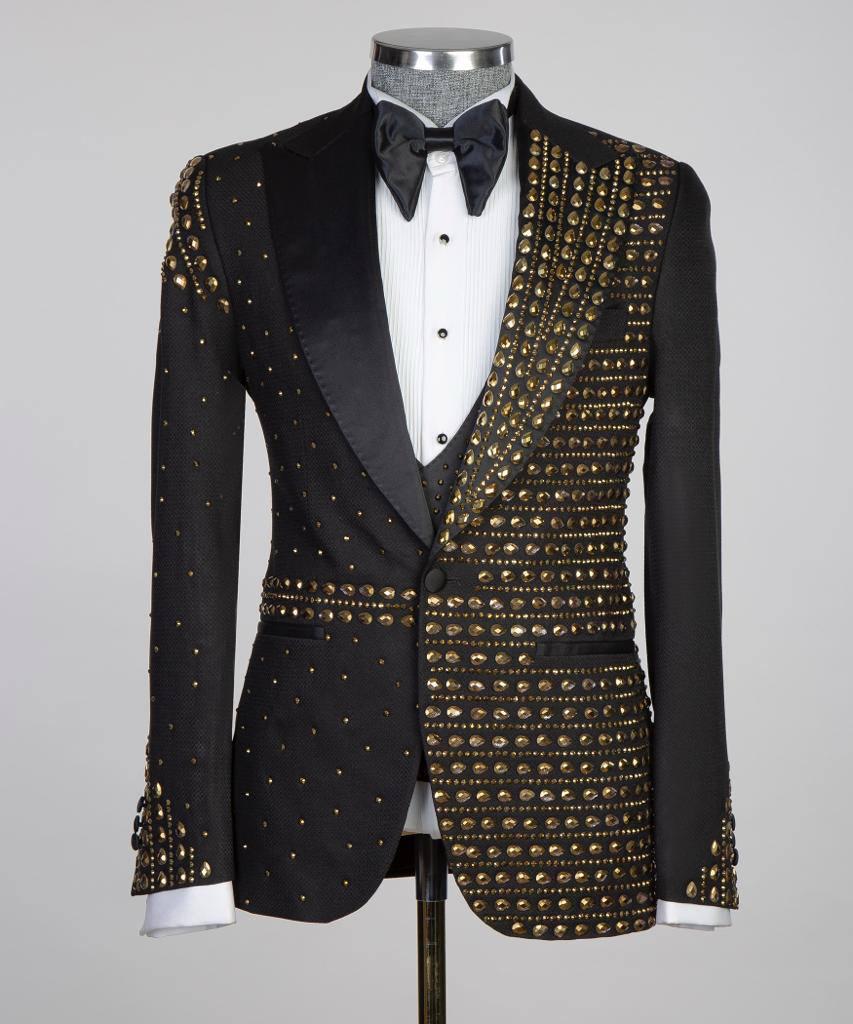 Jewelry Ornament Tuxedo – Black & Gold XVI – view 1