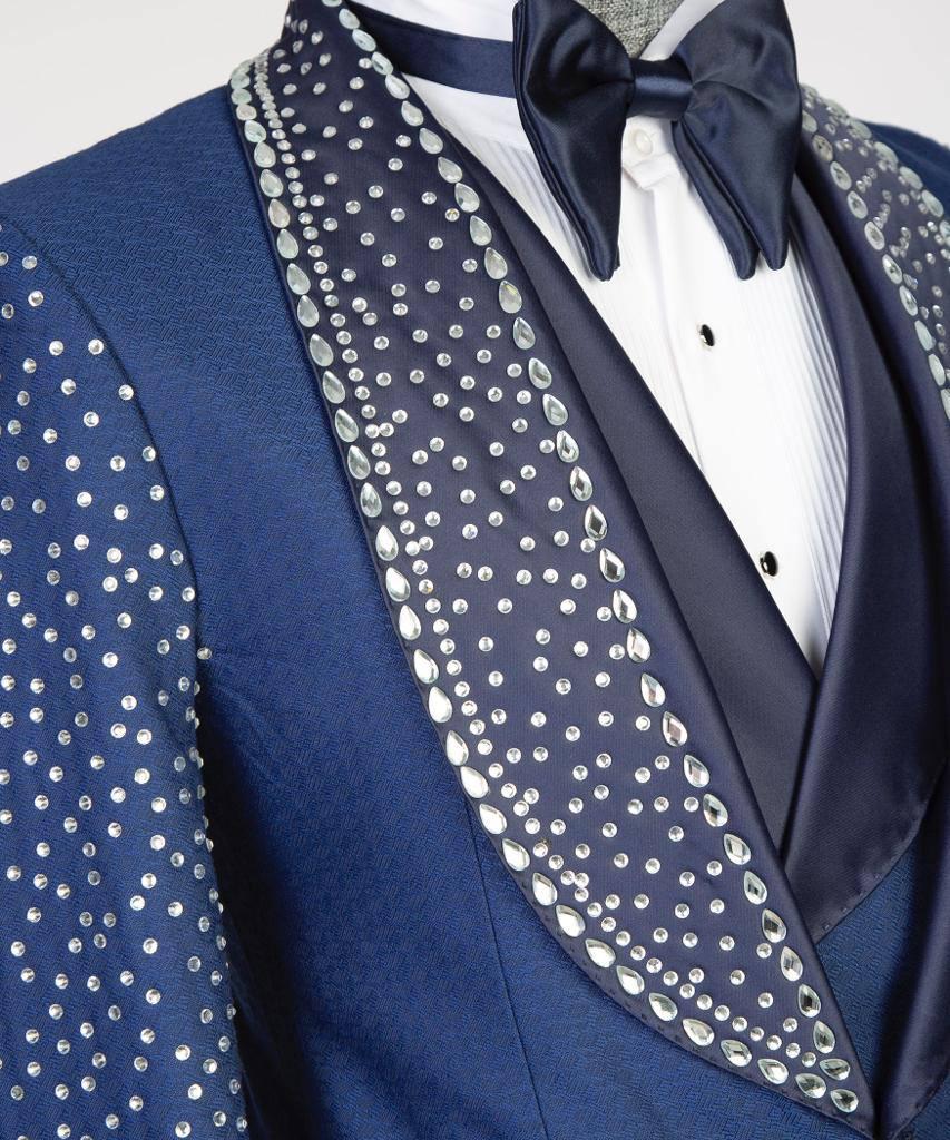 Jewelry Ornament Tuxedo – Blue & Silver – view 4
