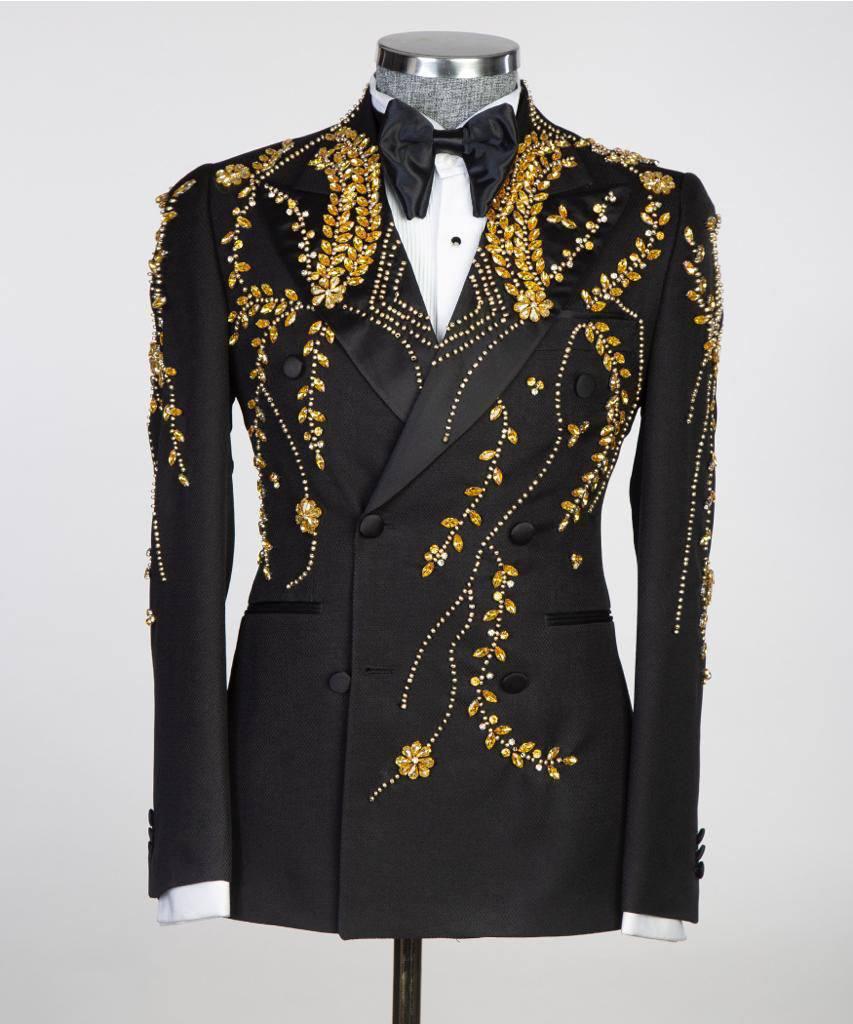 Jewelry Ornament Tuxedo – Black & Gold XV – view 1