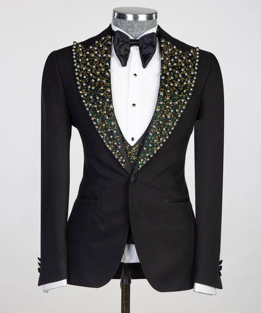 Jewelry Ornament Tuxedo – Black & Green – view 2