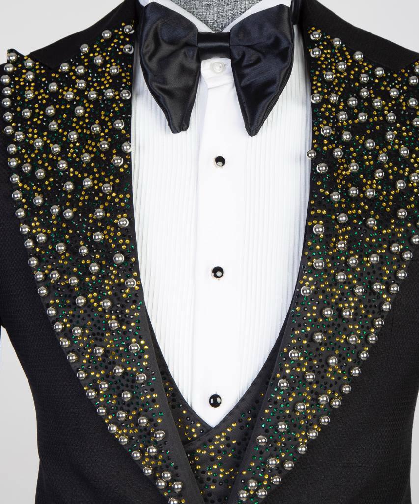 Jewelry Ornament Tuxedo – Black & Green – view 4