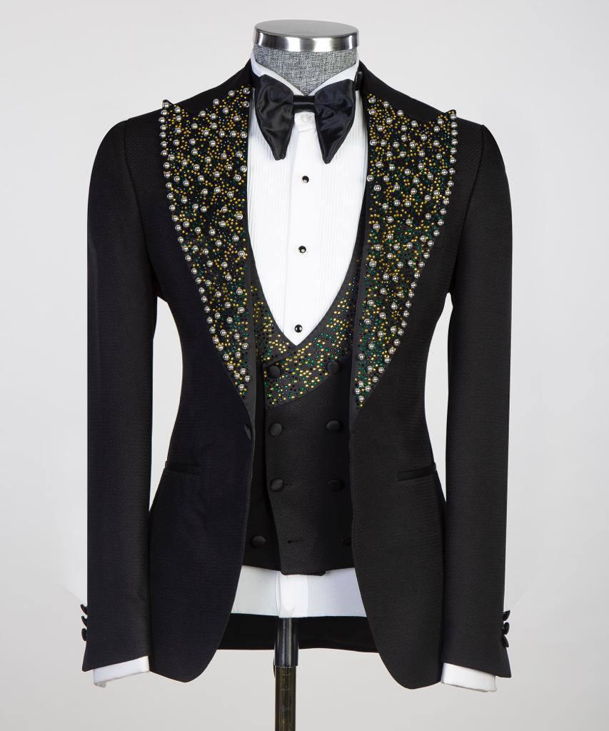 Jewelry Ornament Tuxedo – Black & Green – view 1