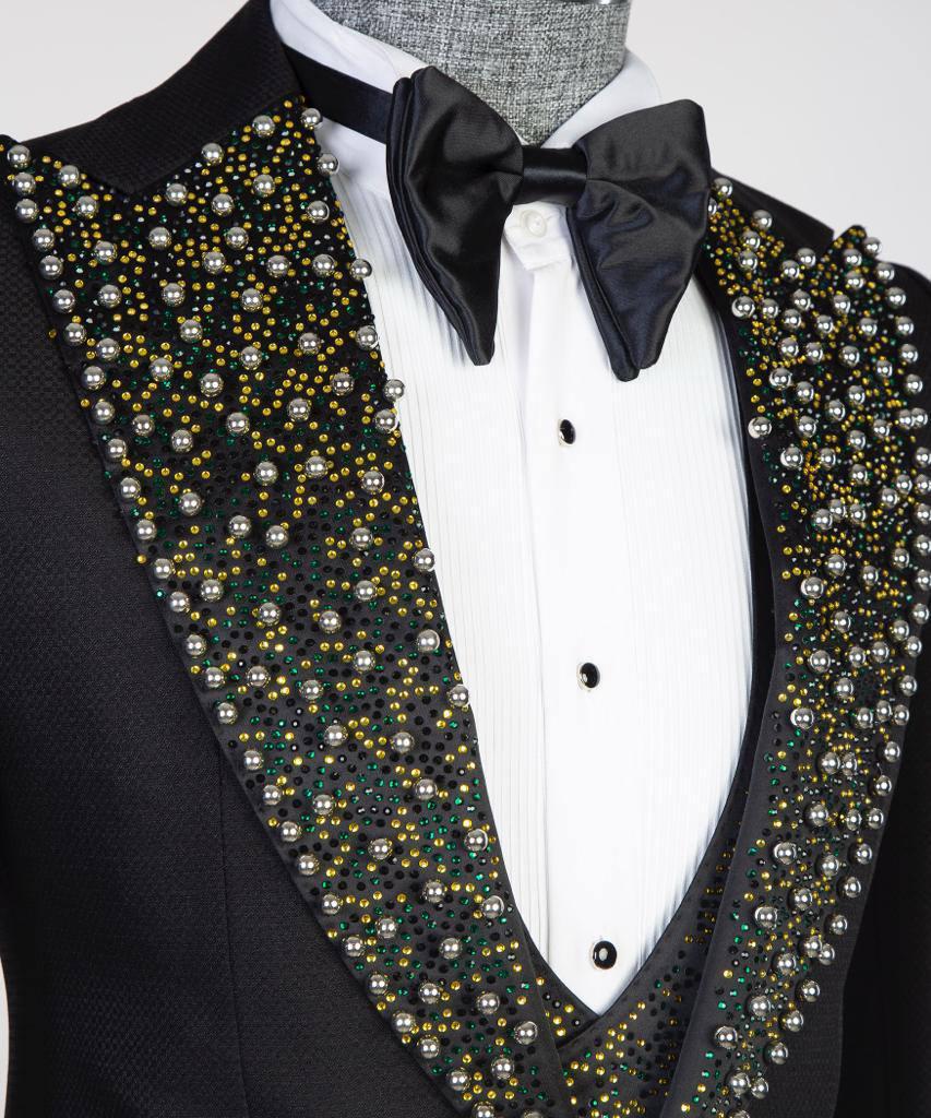 Jewelry Ornament Tuxedo – Black & Green – view 5