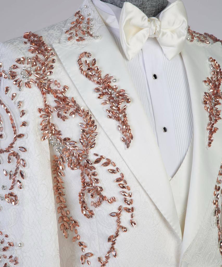 Jewelry Ornament Tuxedo – Cream & Burgundy