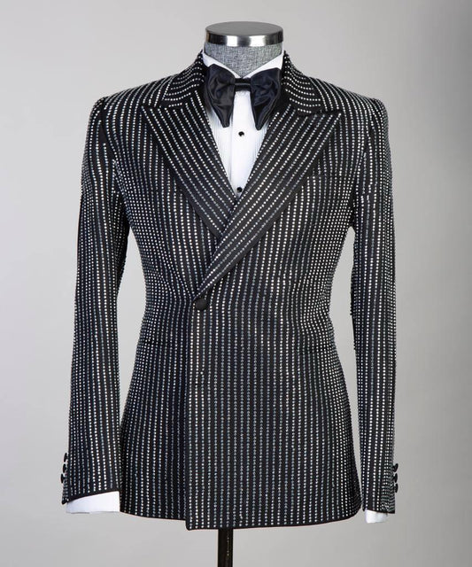 Jewelry Ornament Tuxedo – Black & Silver
