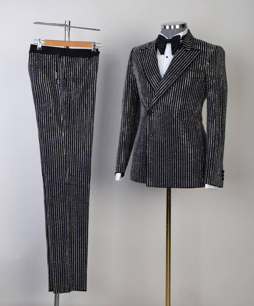 Jewelry Ornament Tuxedo – Black & Silver