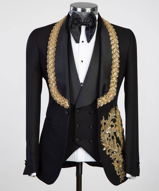 Jewelry Ornament Tuxedo – Black & Gold VIII – view 1