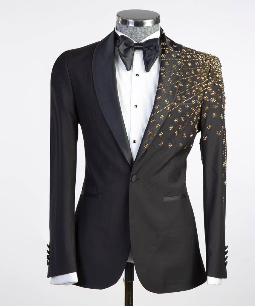 Jewelry Ornament Tuxedo – Black & Gold V – view 1