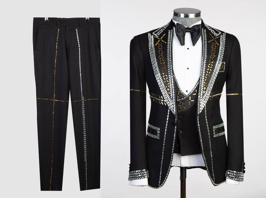 Jewelry Ornament Tuxedo – Black & Gold III – view 1