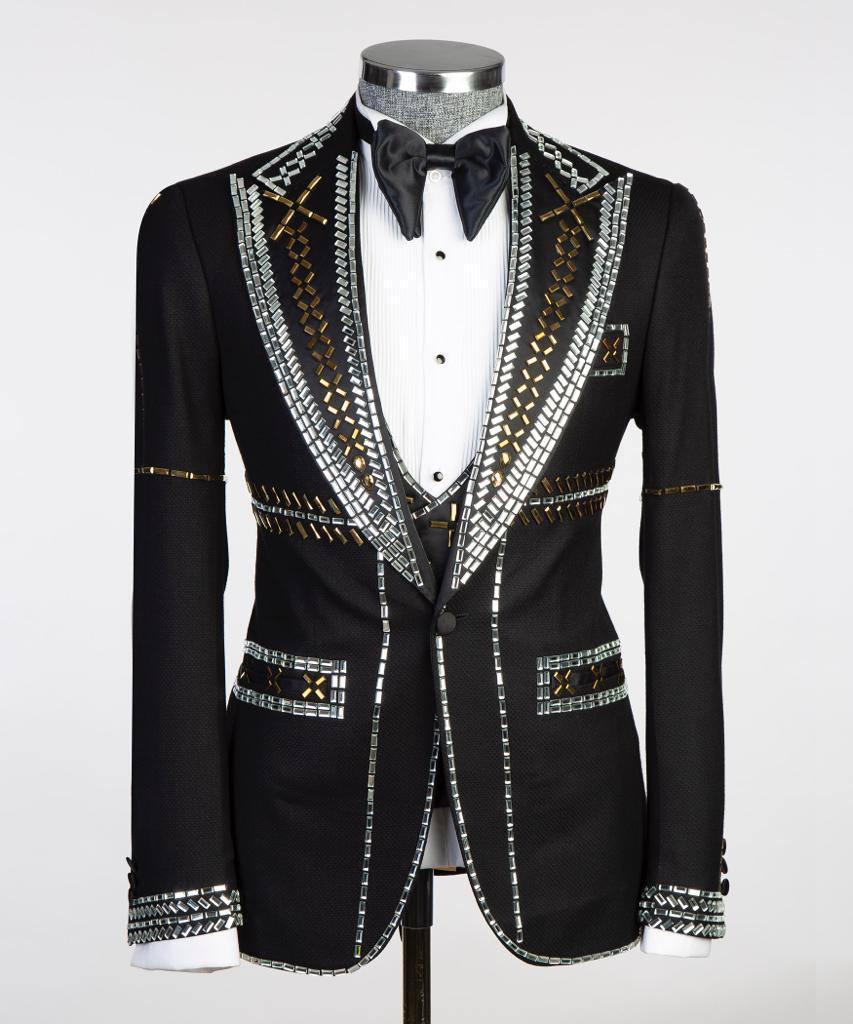 Jewelry Ornament Tuxedo – Black & Gold III – view 3