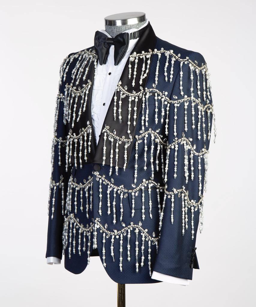 Jewelry Ornament Tuxedo – Blue/Silver – view 2