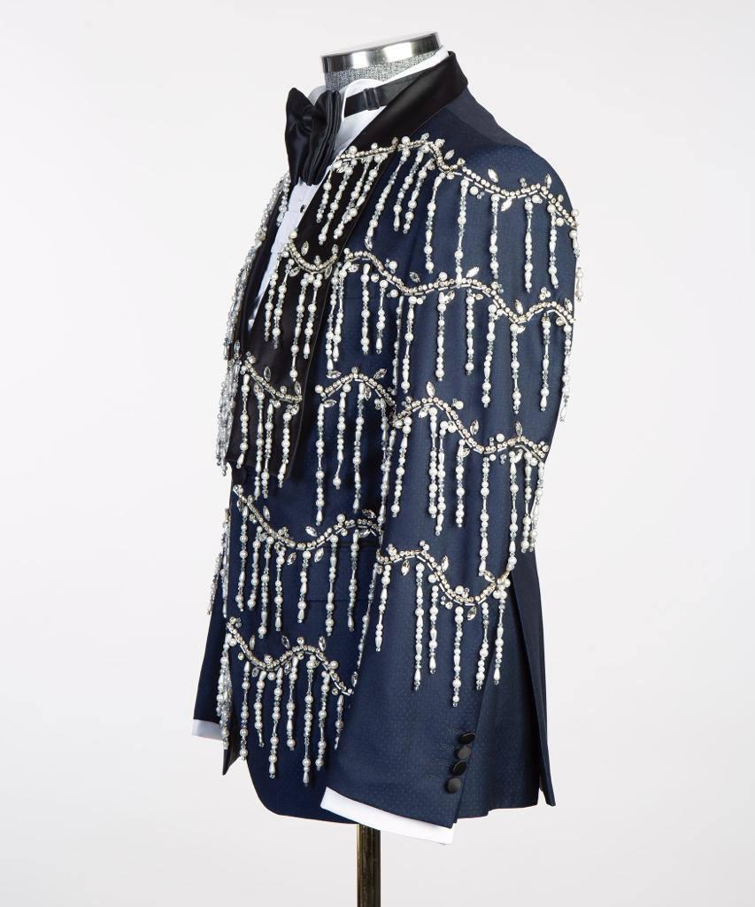 Jewelry Ornament Tuxedo – Blue/Silver – view 3