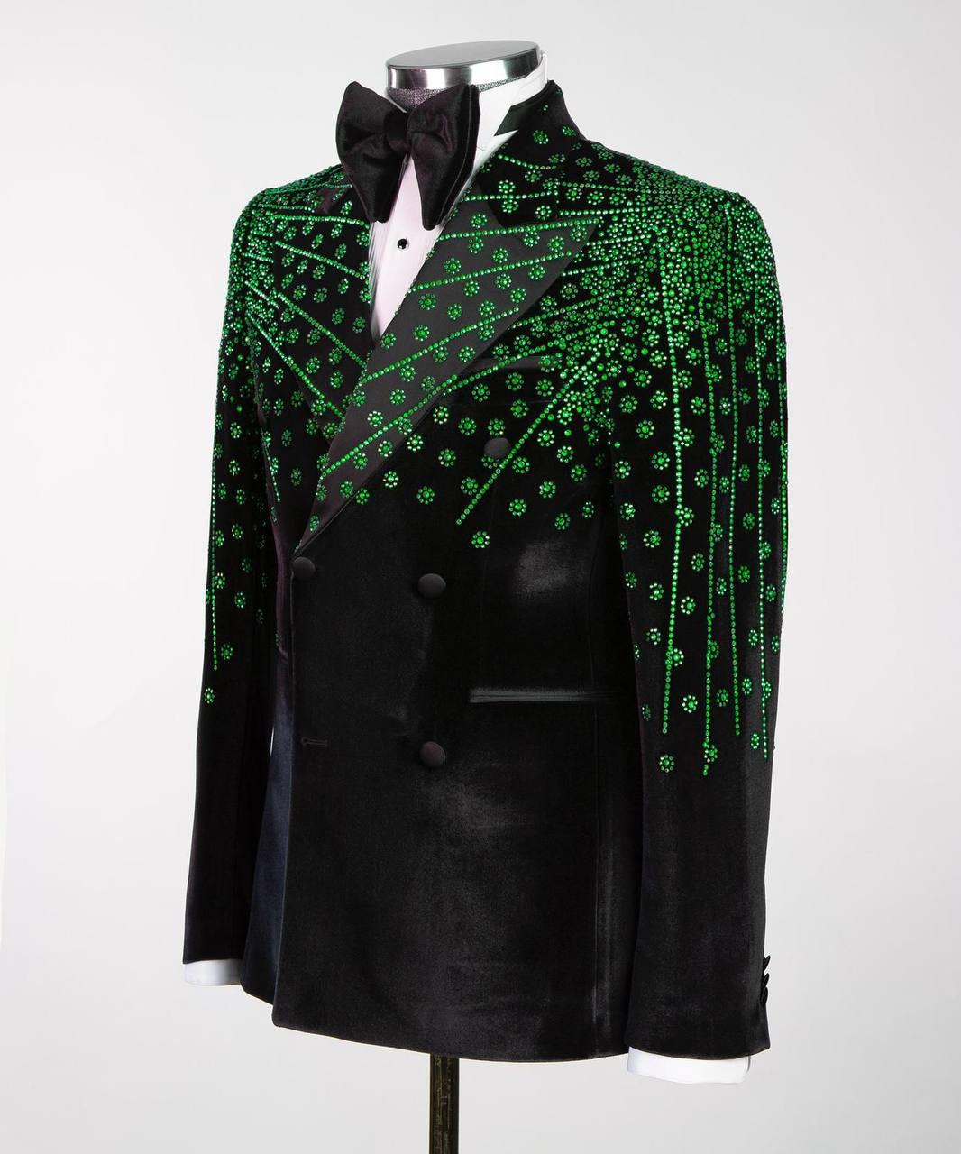 Jewelry Ornament Tuxedo – Black/Green II – view 2