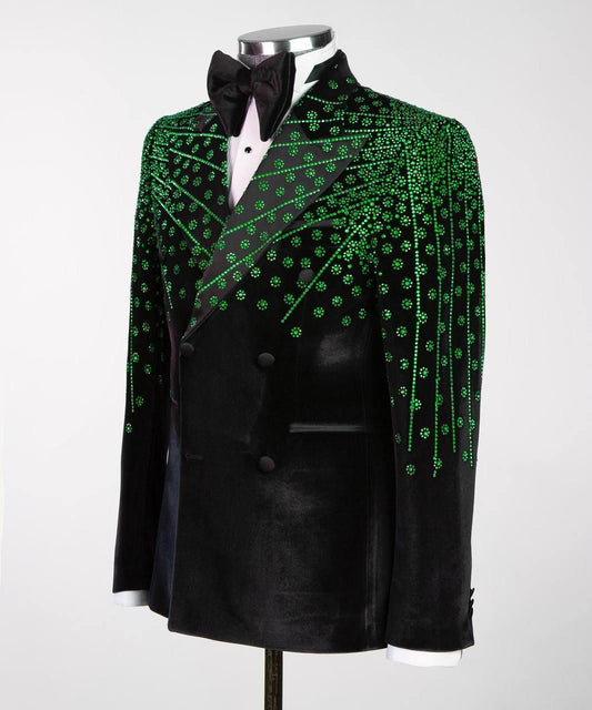 Jewelry Ornament Tuxedo – Black/Green II – view 2