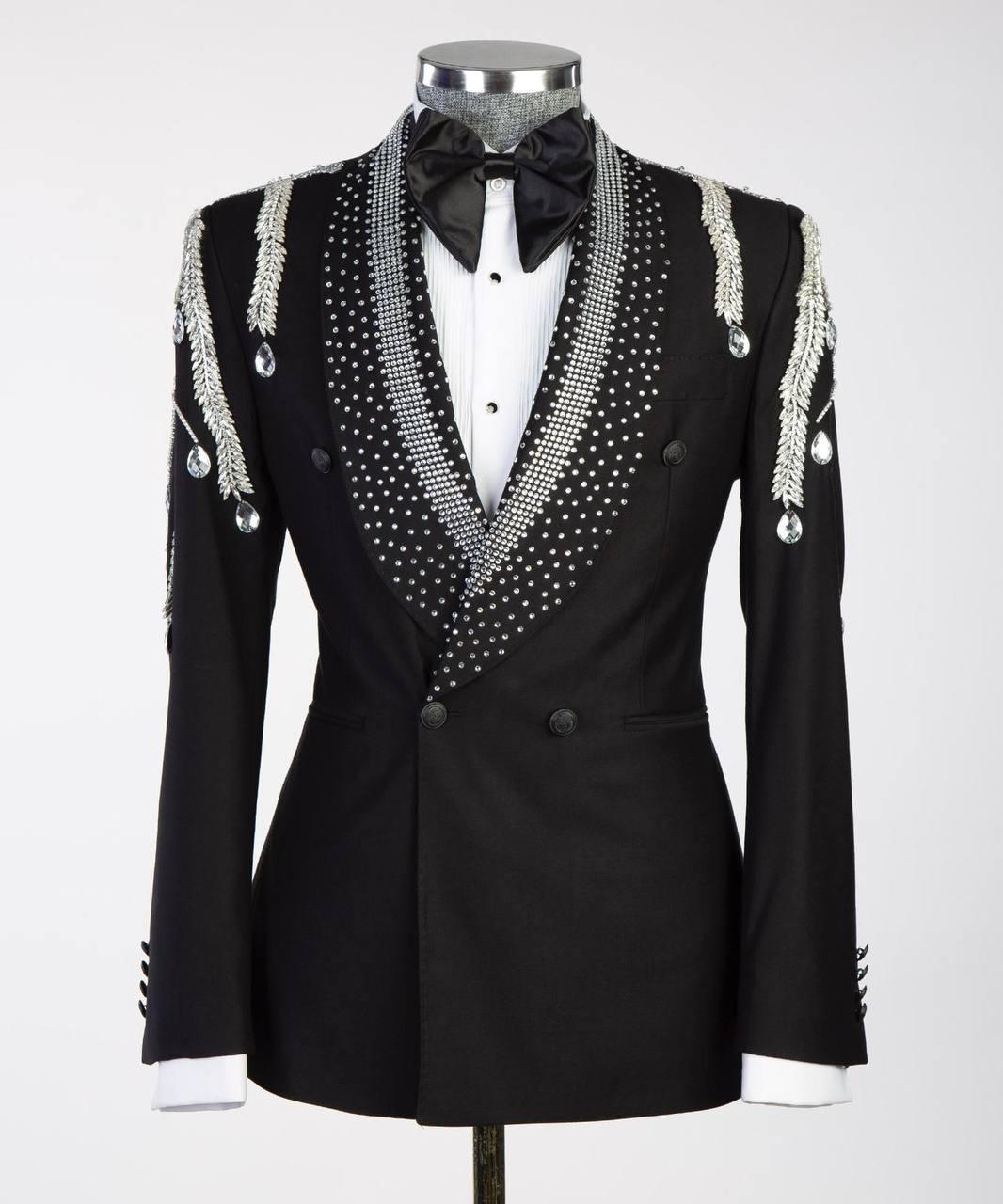 Jewelry Ornament Tuxedo Black Silver IX