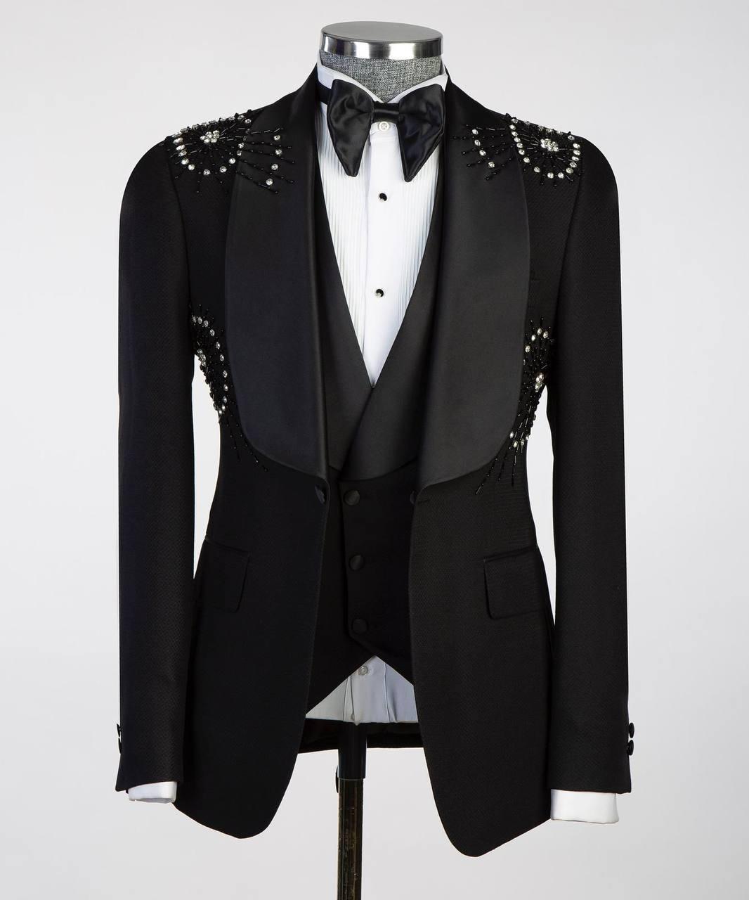 Jewelry Ornament Tuxedo Black Silver VIII