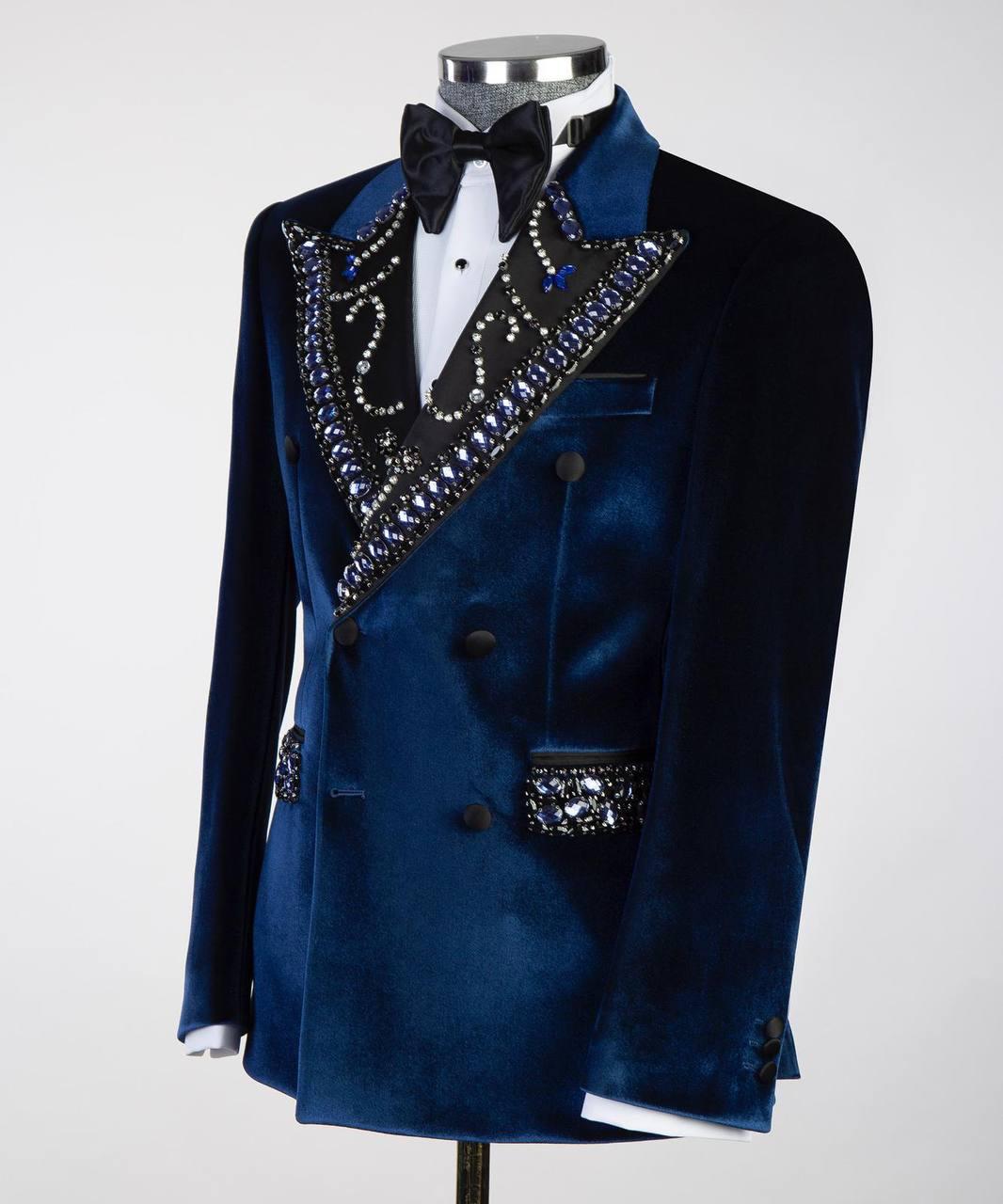 Jewelry Ornament Tuxedo – Velvet Blue – view 2