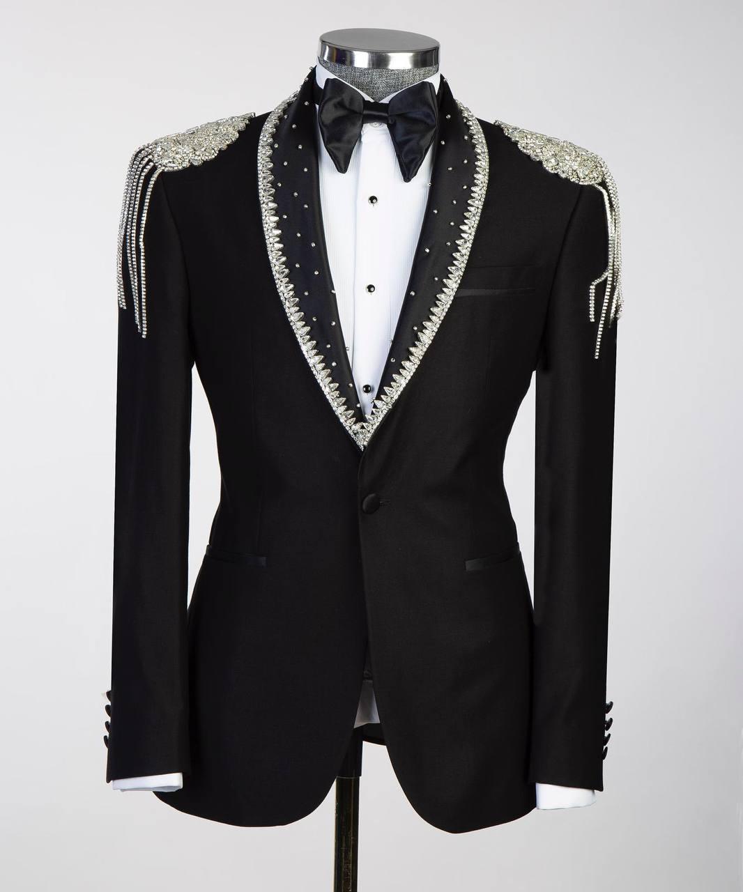 Jewelry Ornament Tuxedo Black Silver VI