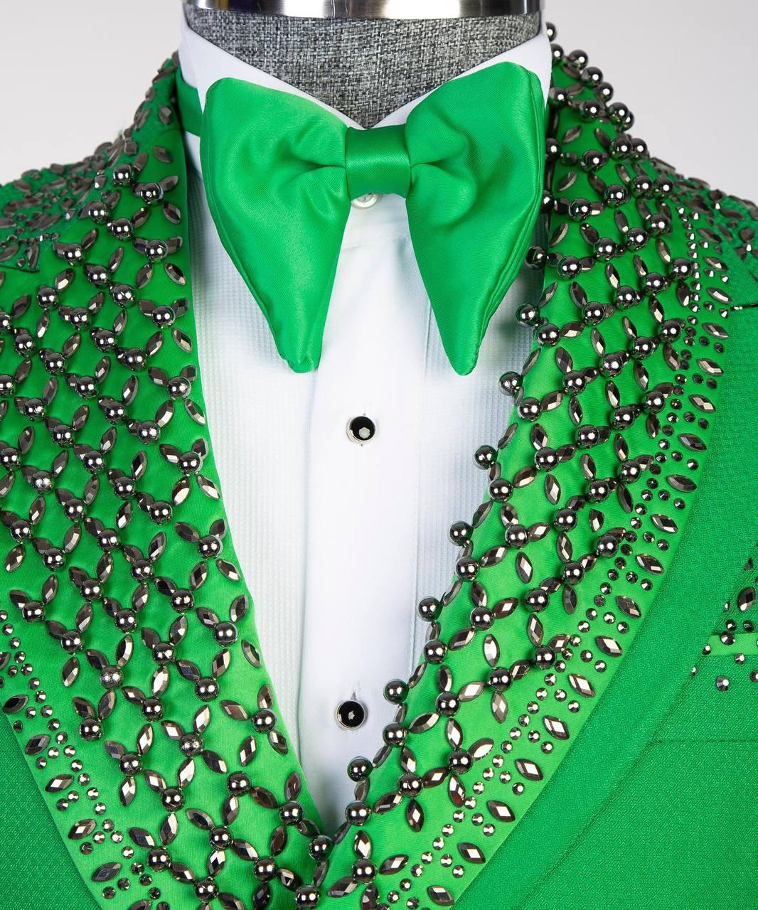 Jewelry Ornament Tuxedo – Green/Gold – view 4
