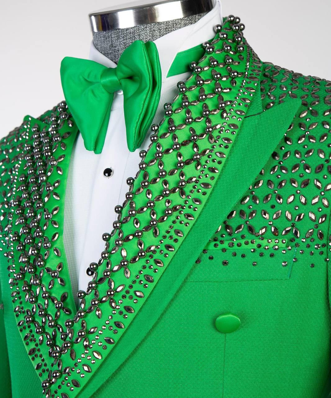 Jewelry Ornament Tuxedo – Green/Gold – view 5