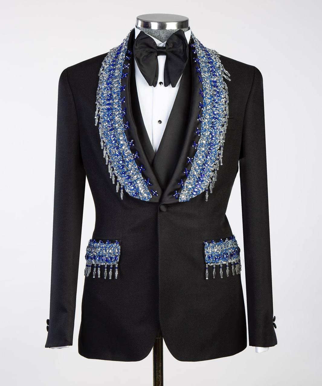 Jewelry Ornament Tuxedo – Black/Blue III – view 2