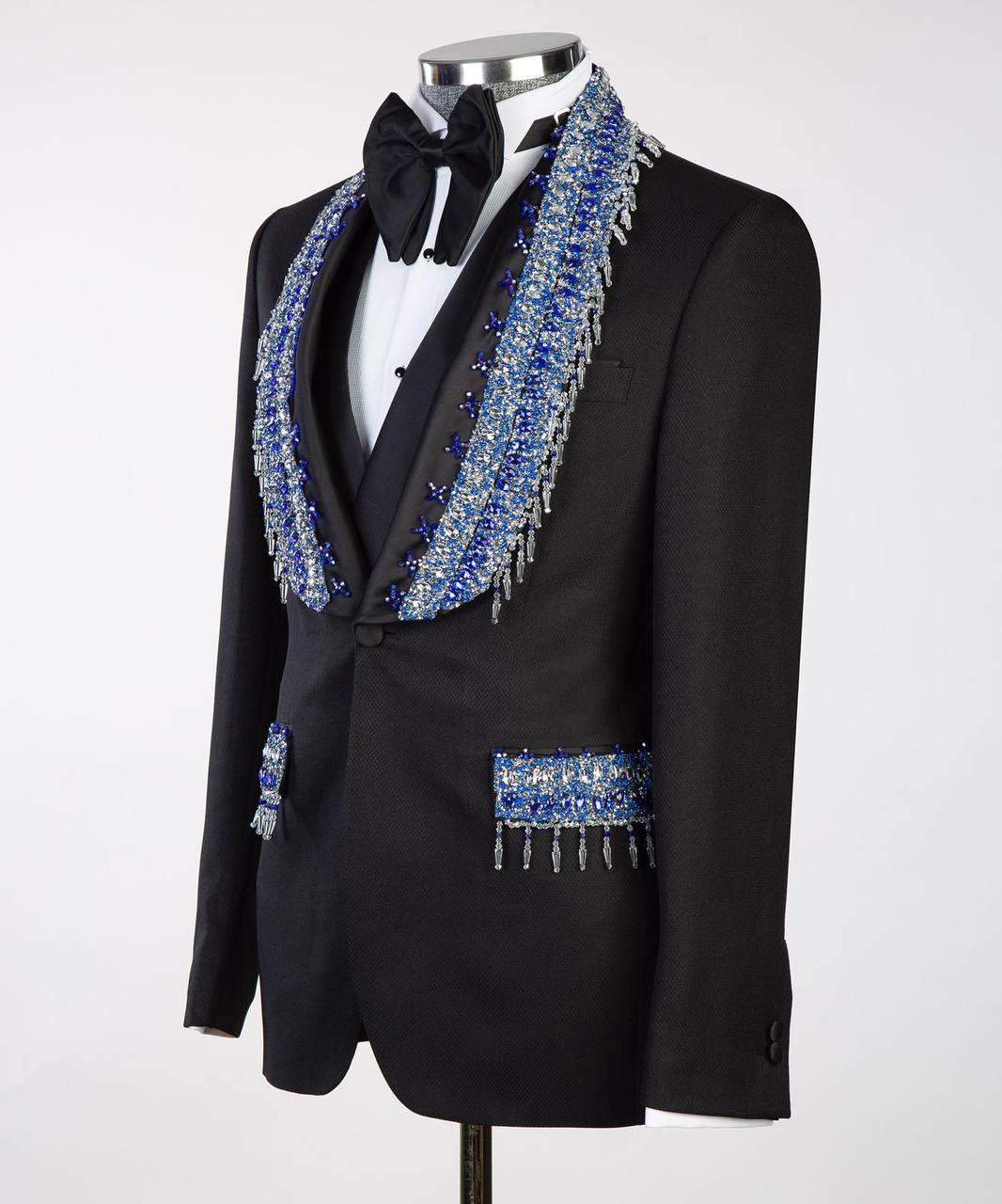 Jewelry Ornament Tuxedo – Black/Blue III – view 3