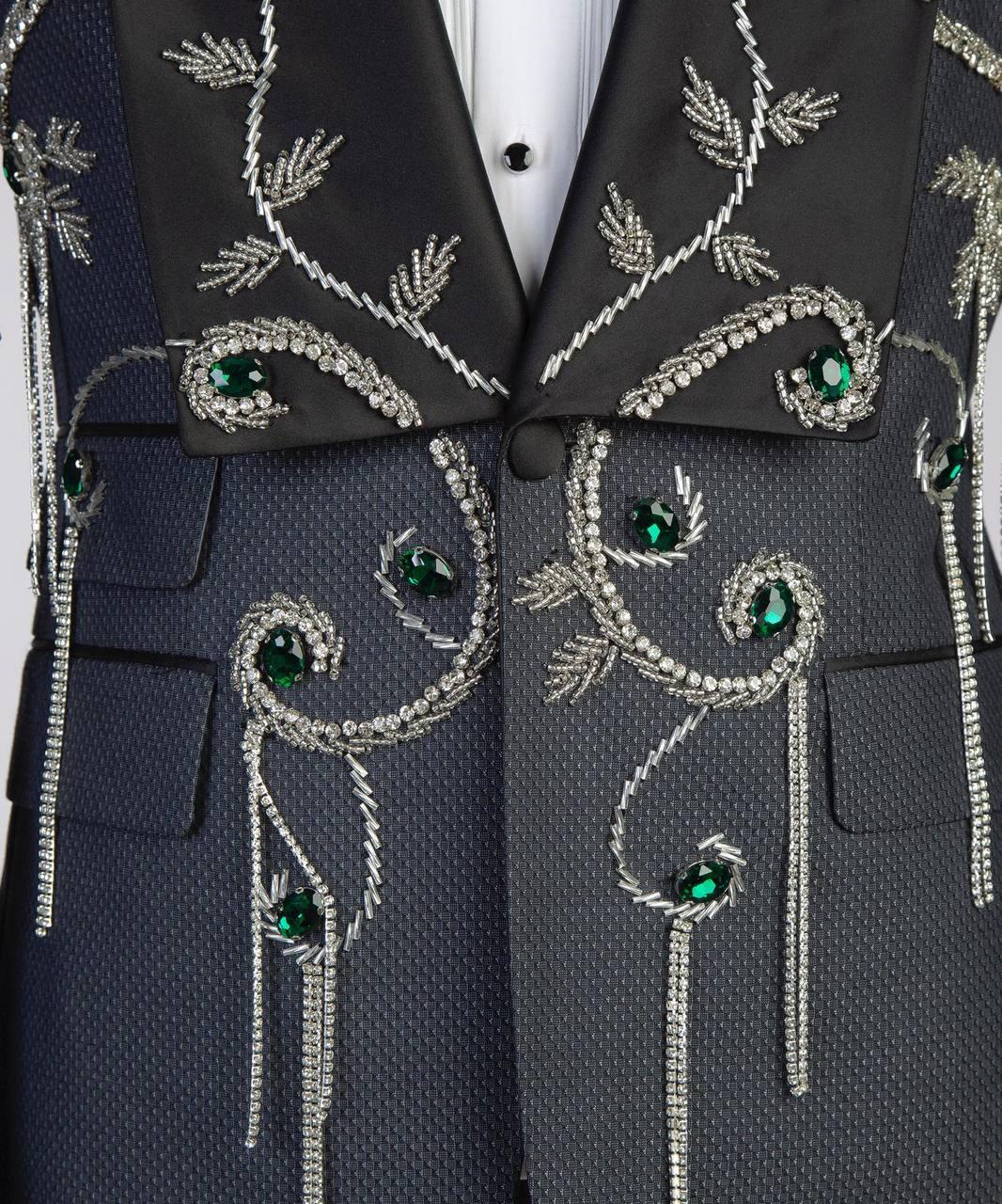 Jewelry Ornament Tuxedo – Gray/Silver/Green – view 4