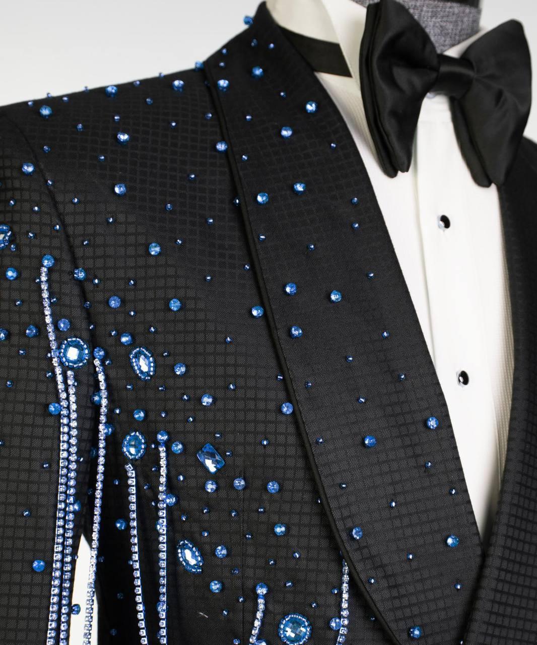 Jewelry Ornament Tuxedo – Black/Blue II – view 3
