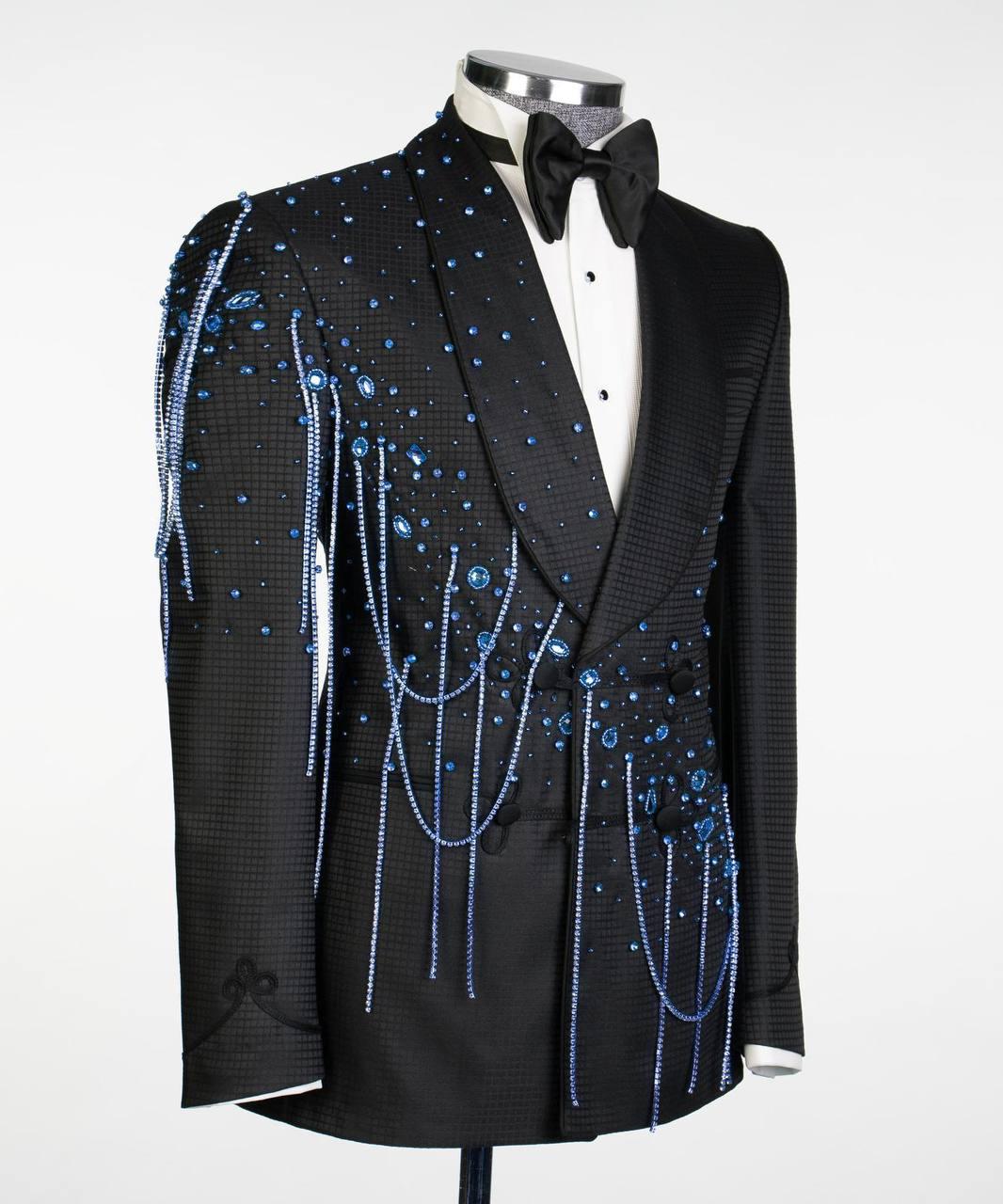 Jewelry Ornament Tuxedo – Black/Blue II – view 2