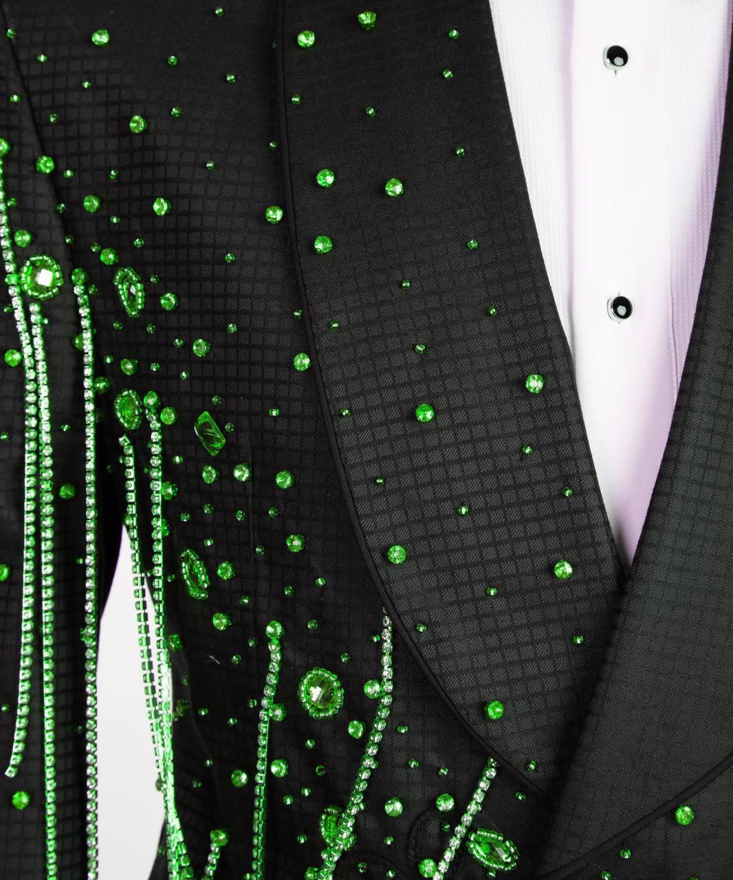 Jewelry Ornament Tuxedo – Black/Green – view 4