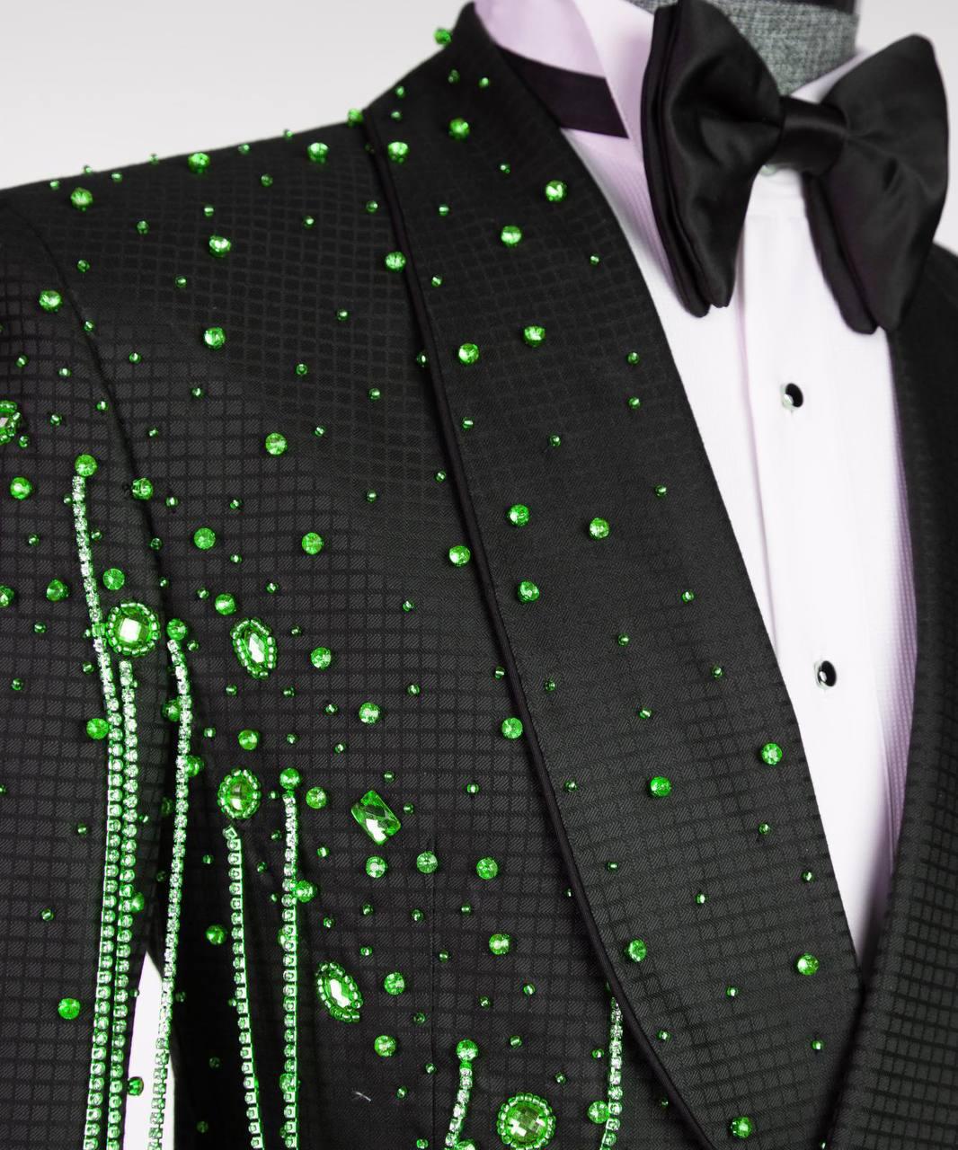 Jewelry Ornament Tuxedo – Black/Green – view 3