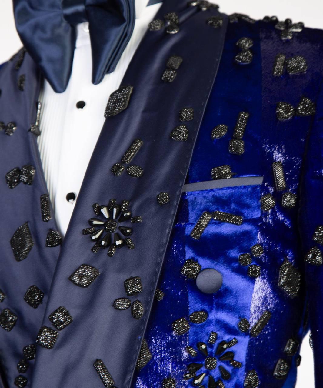 Jewelry Ornament Tuxedo – Black/Blue – view 4