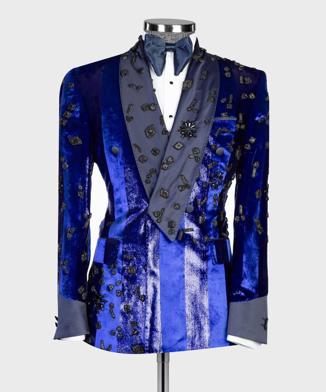 Jewelry Ornament Tuxedo – Black/Blue – view 3