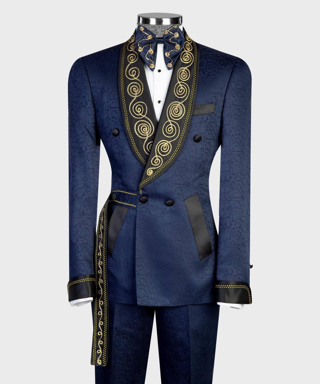 Jewelry Ornament Tuxedo Blue Gold IV