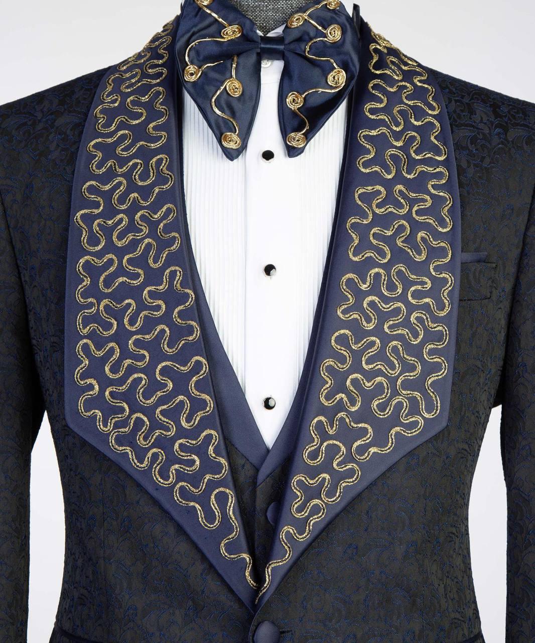 Jewelry Ornament Tuxedo – Blue/Gold III – view 3