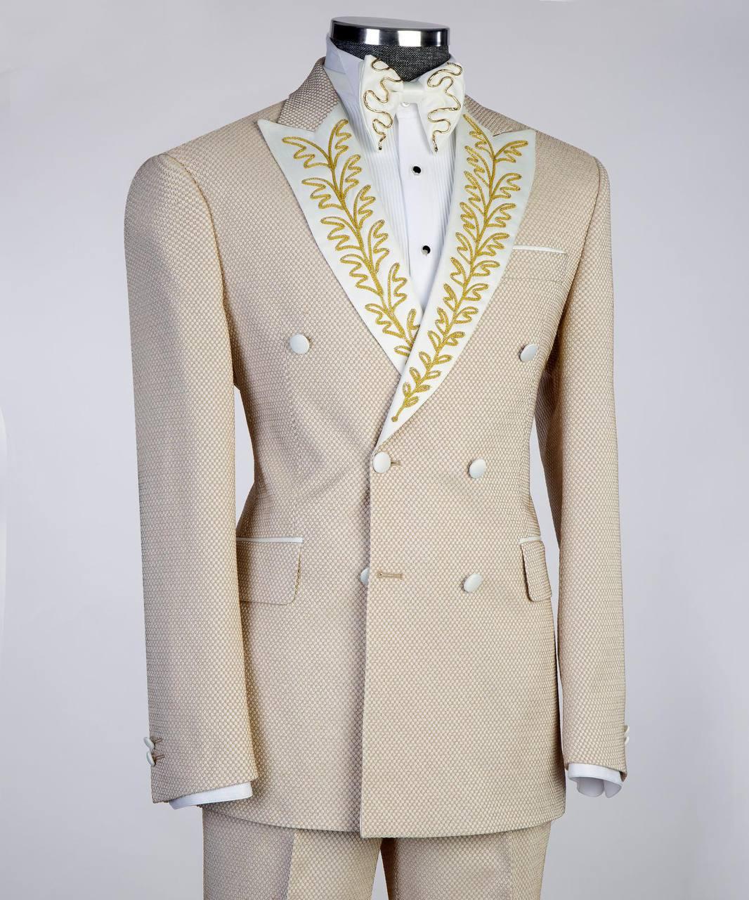 Jewelry Ornament Tuxedo – Cream/Gold – view 2