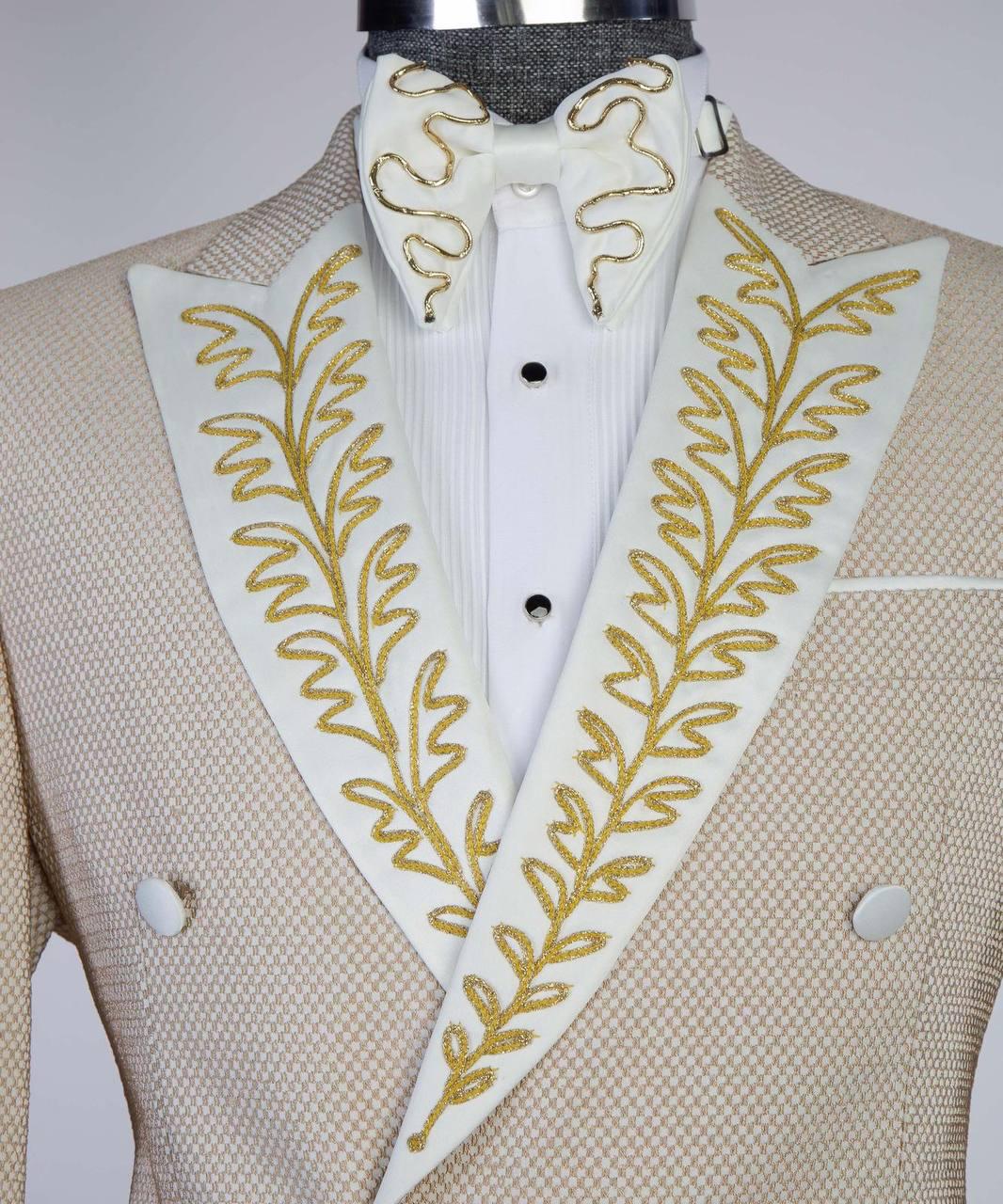 Jewelry Ornament Tuxedo – Cream/Gold – view 3