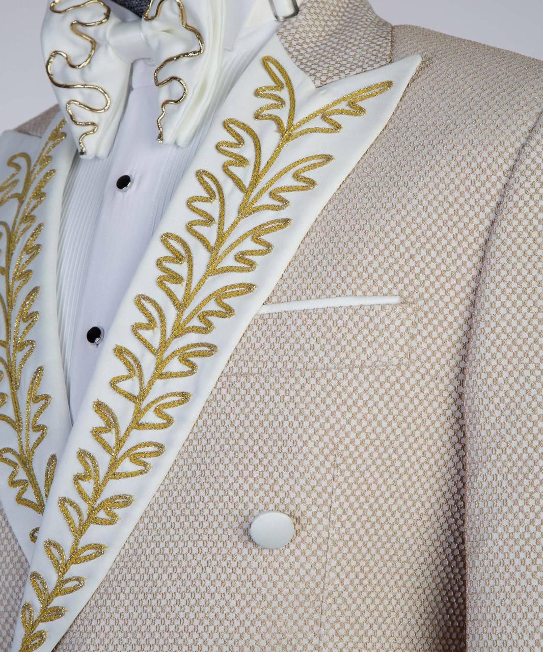 Jewelry Ornament Tuxedo – Cream/Gold – view 4