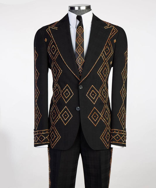 Jewelry Ornament Tuxedo Black Gold XII